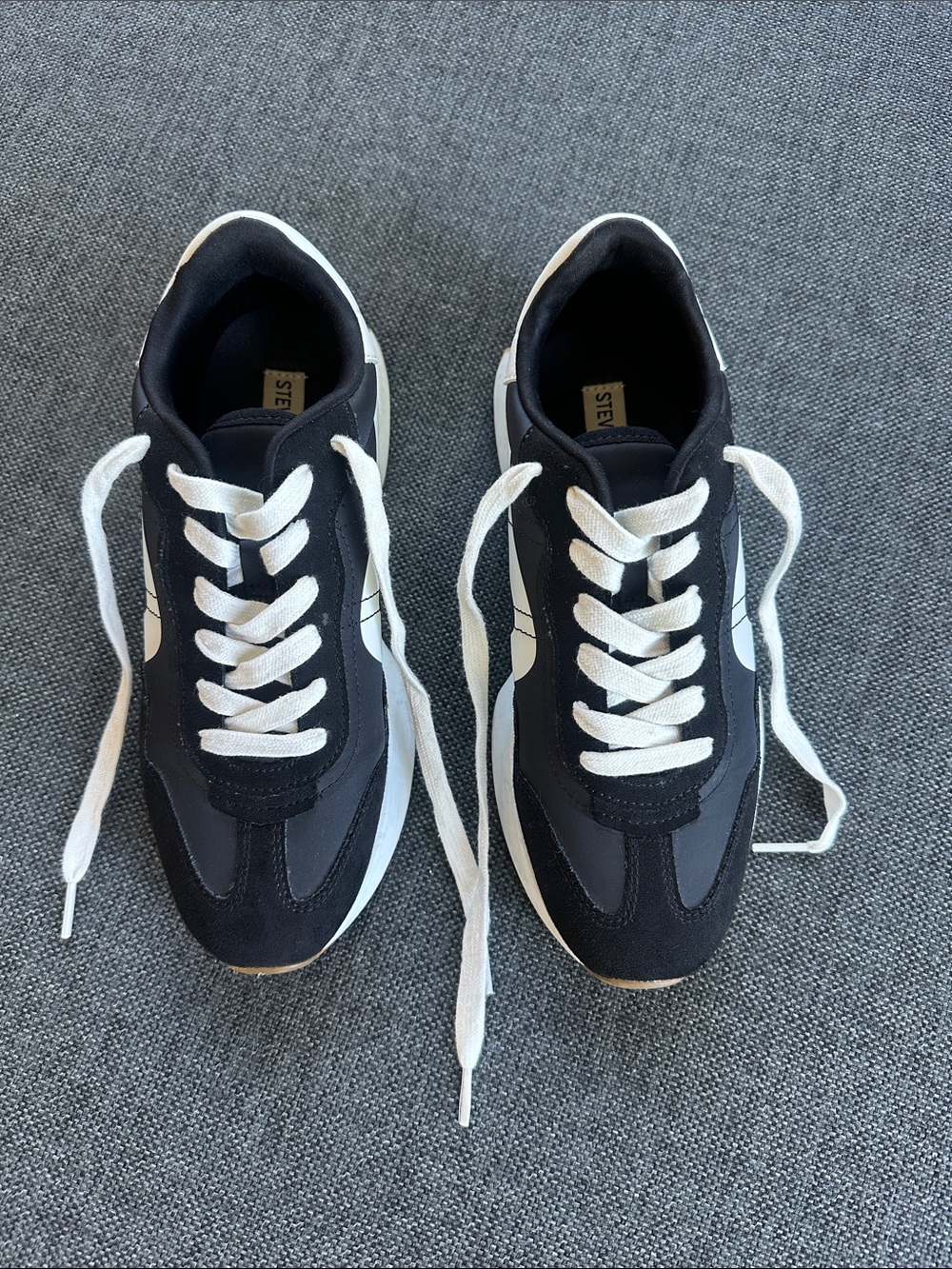 Steve Madden Black and White Classic Runner Sneakers